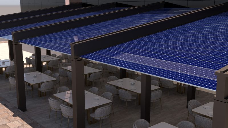 Cafeteria Foldable Solar Panel System Pergola Manufacturer Renewable Energy Resources