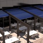 Coffeshop Foldable Solar Panel System Pergola Manufacturer